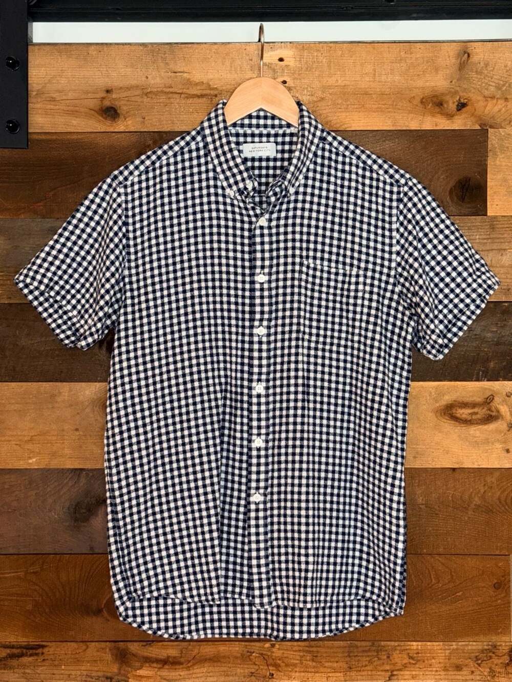 Saturdays New York City Men's Navy and White Gingham L